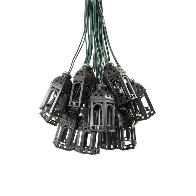 ELAN Solar Lichterkette mit 20 warmweißen LED-Leuchten in 20 dekorativen Laternen