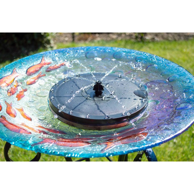 Schwimmender Solarspringbrunnen mit Akku und Licht