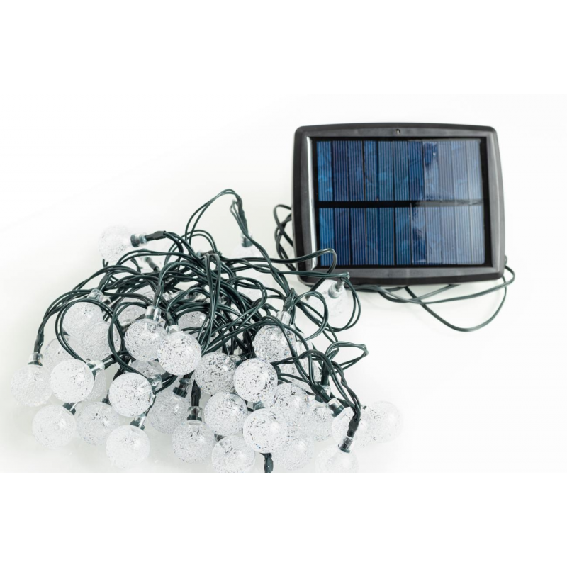 Aurora Solar Lichterkette mit 50 warmweißen LED-Leuchtkugeln