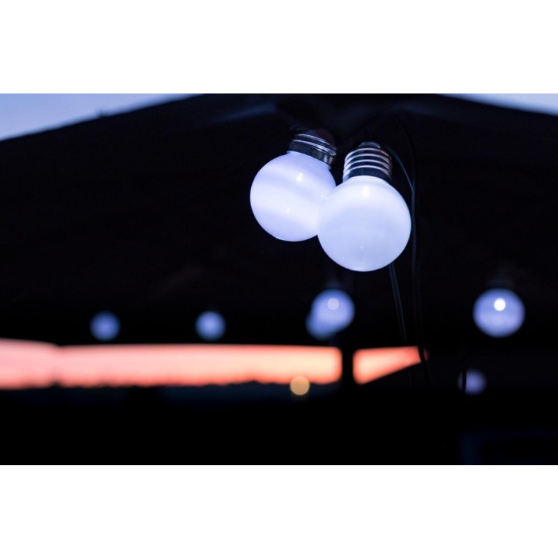 ELAN Solar Party Lichterkette mit 20 Glühbirnen in Kaltweiß