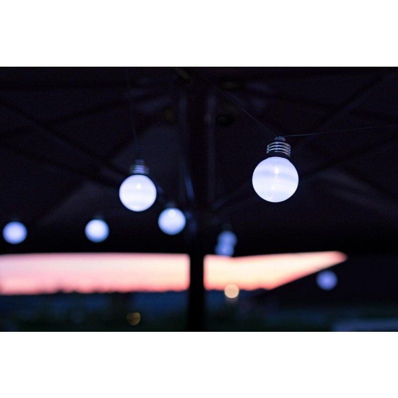 ELAN Solar Party Lichterkette mit 20 Glühbirnen in Kaltweiß