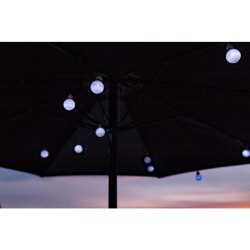 ELAN Solar Party Lichterkette mit 20 Glühbirnen in Kaltweiß