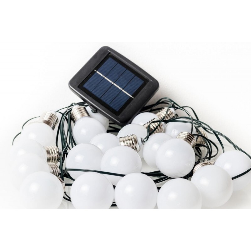 ELAN Solar Party Lichterkette mit 20 Glühbirnen in Kaltweiß
