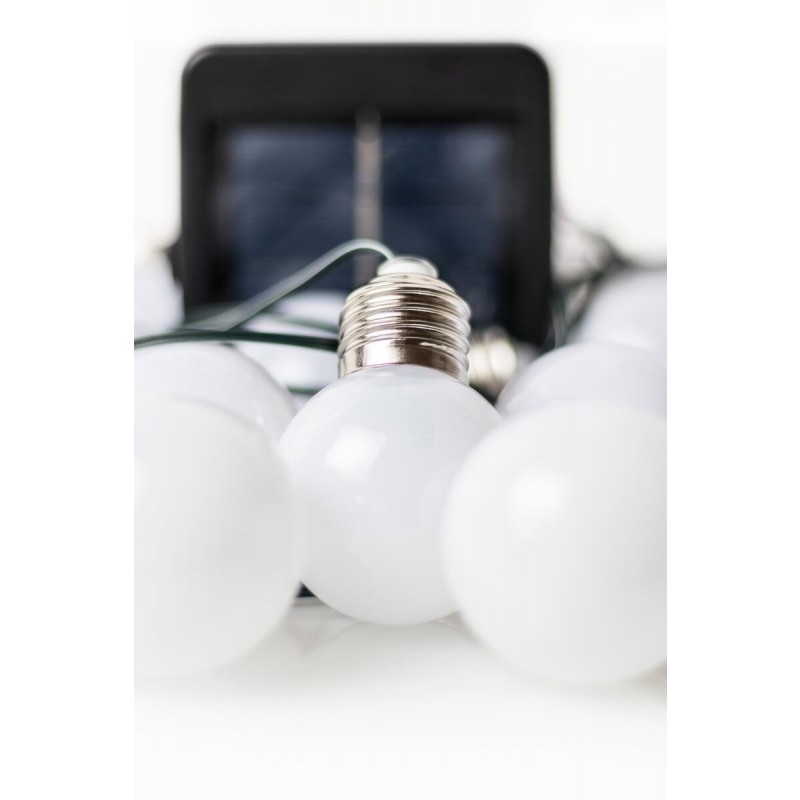 ELAN Solar Party Lichterkette mit 20 Glühbirnen in Kaltweiß