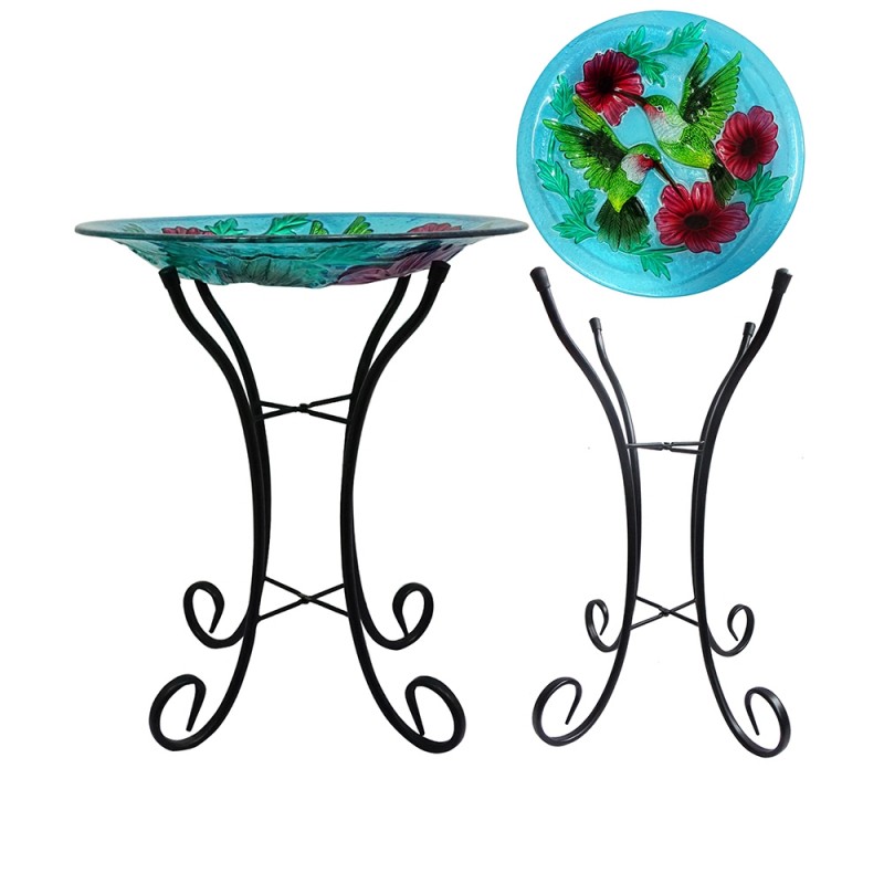 Vogelbad mit Standfuß "Kolibris"