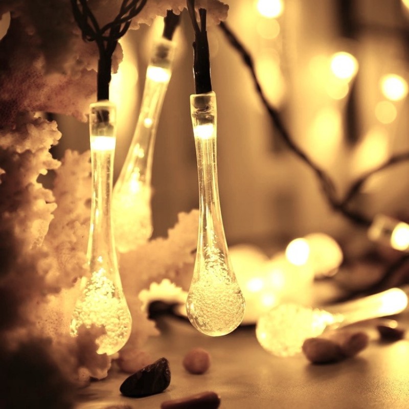 solcelle lyskæde med dråber