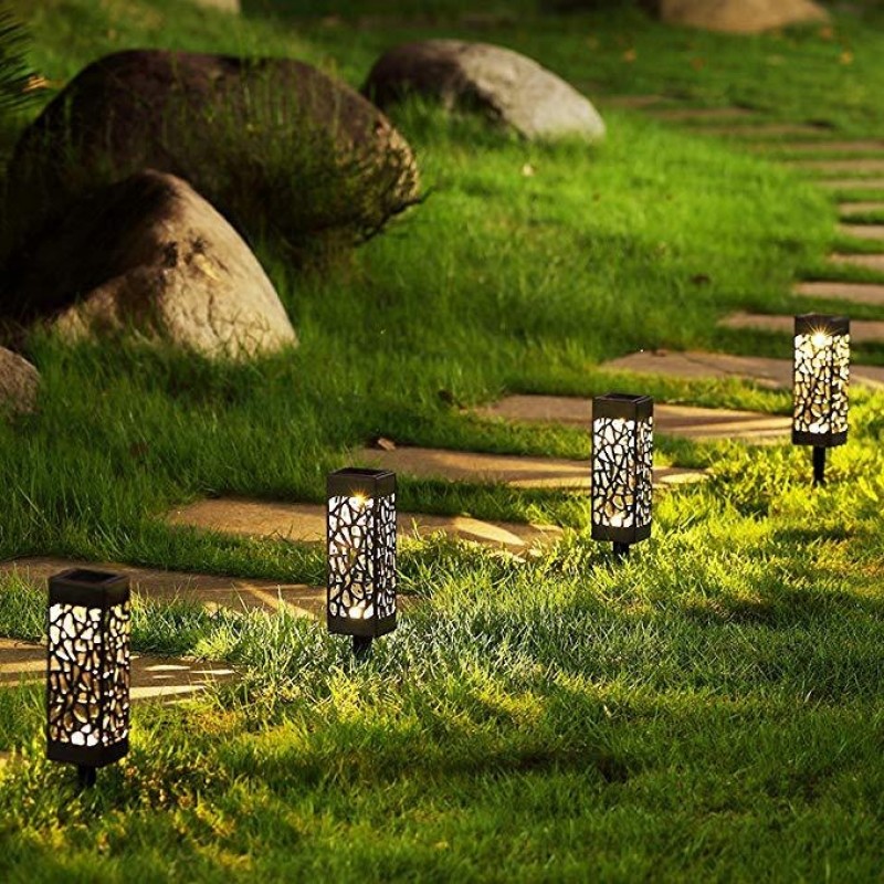 Solarzellen Tischlampe mit schön gemustertem Licht (6er Set)