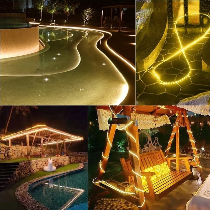 Omira Solar-Schlauchlichterkette (10m, Warmweiß)