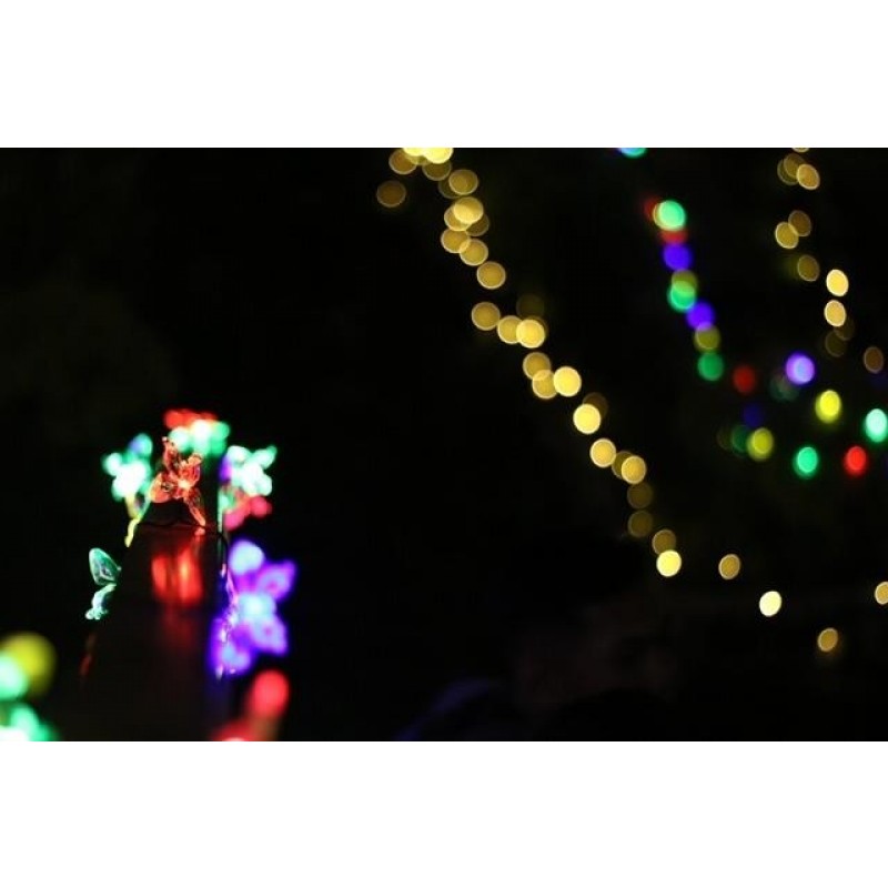 Aurora Solar Party Lichterkette mit 50 bunten LED-Schmetterlingen