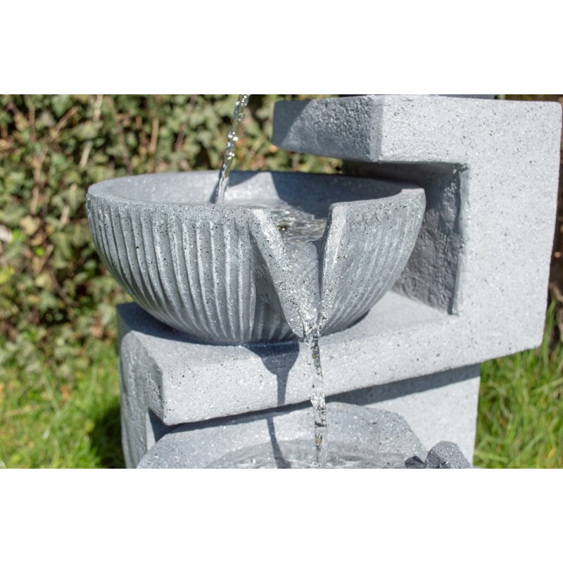 Solcelle fontæne med batteri "Stenkrukker"