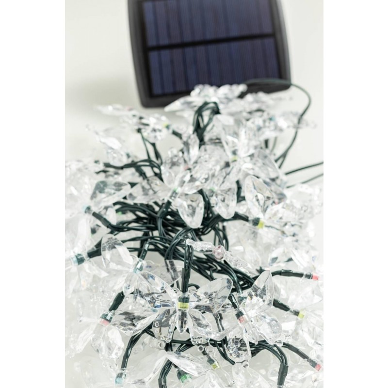 Aurora Solar Party Lichterkette mit 50 bunten LED-Schmetterlingen