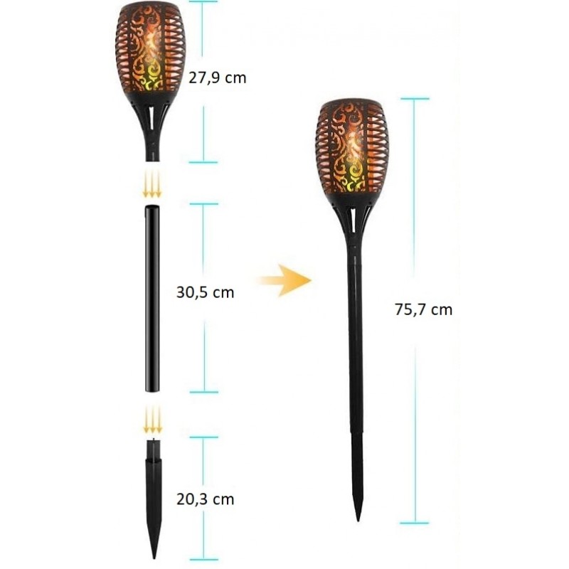 SunFlame Premium Solarfackel mit USB-Funktion