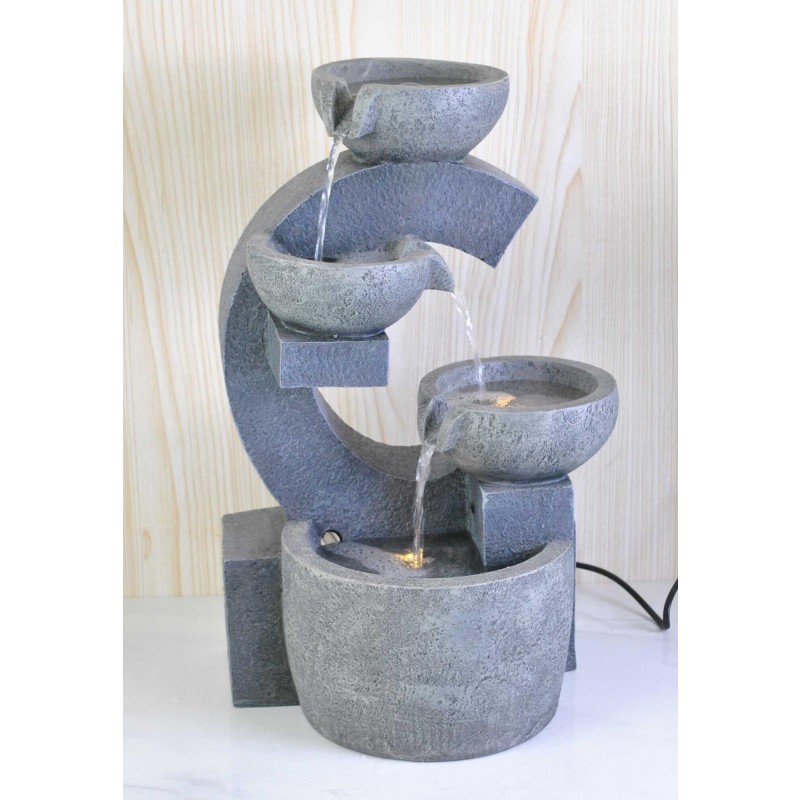 Solarbrunnen "Kaskade aus Schalen" mit eingebautem Akku